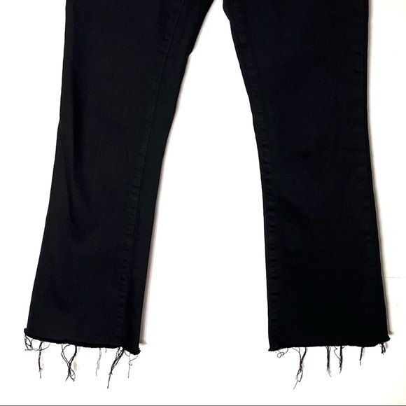 Baldwin Maxwell Crop Flare Jeans Women’s Size 26 Black Raw Hem Mid Rise - Picture 4 of 15